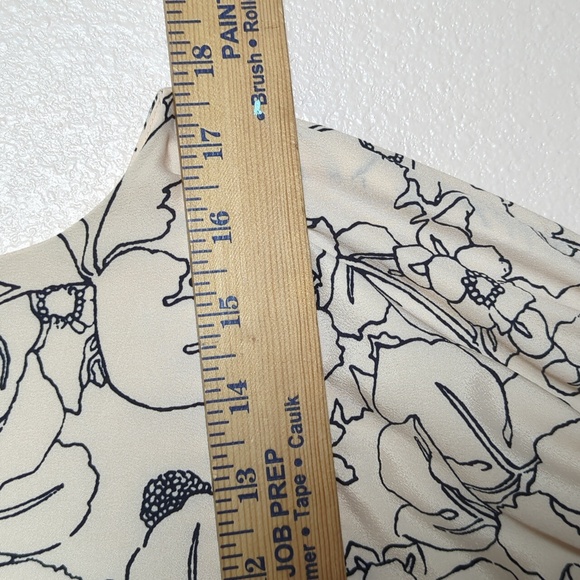 LOFT Cream and Black Floral Midi Dress Size XS - Picture 9 of 10